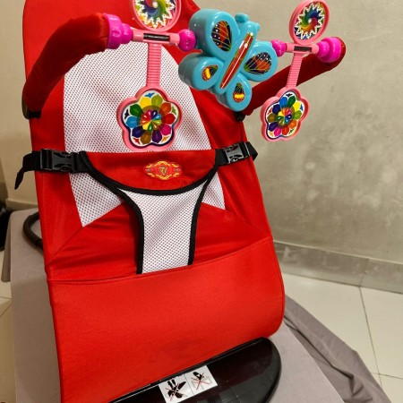 Baby Bouncing Super Chair With Toy (Red Colour)
