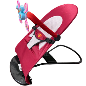 (মেরুন কালার)-বেবি বাউন্সার চেয়ার-খেলনা সহ